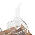 Set 4 recipiente pentru condimente si suport, Carlos, Homla, 33.5x8.5x3.5 cm, lemn/sticla, maro/transparent