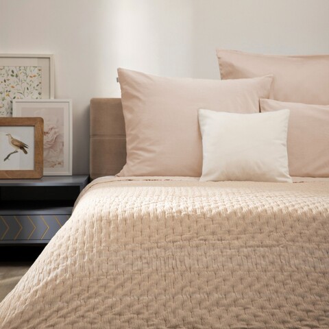 Cuvertura de pat Anda, Homla, 200x220 cm, microfibra, bej
