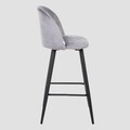 Scaun de bar Inu Reducido, Homla, 48.5x43x89 cm, metal/MDF/catifea din poliester, gri