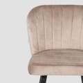 Scaun de bar Hana Reducido, Homla, 52x44x89 cm, metal/MDF/catifea din poliester, bej