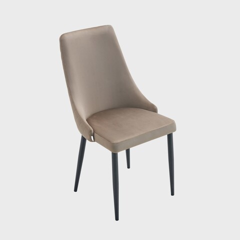 Scaun Logan, Homla, 59x47x93 cm, MDF/metal/ catifea din poliester, bej inchis