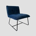 Fotoliu Nelox, Homla, 69x63x73 cm, MDF/metal/catifea, bleumarin