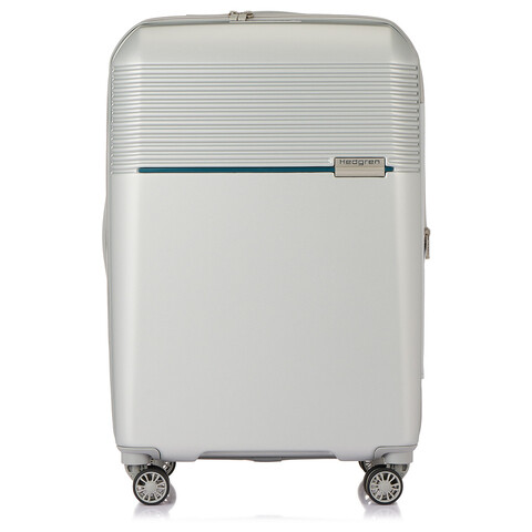 Troler Stripe M EXP, LINEO, Hedgren, 42x30x66 cm, policarbonat, argintiu