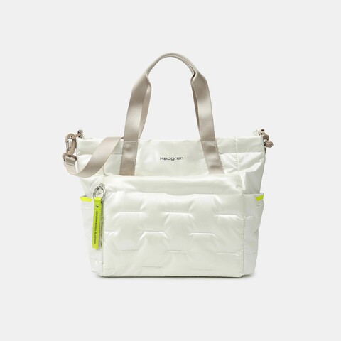 Geanta Puffer, COCCON, Hedgren, 34x14x33 cm, poliester, crem