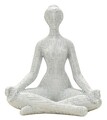 Figurina /sculptura decorativa Yoga Woman, Mauro Ferretti, 20.5x15.5x23 cm, polirasina, alb