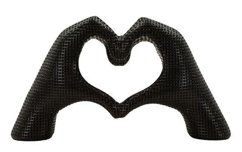 Figurina /sculptura decorativa Hands Lover, Mauro Ferretti, 25x7.5x13.5 cm, polirasina, negru