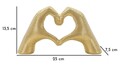 Figurina /sculptura decorativa Hands Lover, Mauro Ferretti, 25x7.5x13.5 cm, polirasina, auriu