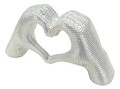 Figurina /sculptura decorativa Hands Lover, Mauro Ferretti, 25x7.5x13.5 cm, polirasina, argintiu