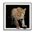 Tablou decorativ Jaguar  -A, Mauro Ferretti, 82x82 cm, lemn de pin/canvas pictat si lacuit, multicolor