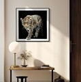 Tablou decorativ Jaguar -B, Mauro Ferretti, 82x82 cm, lemn de pin/canvas pictat si lacuit, multicolor
