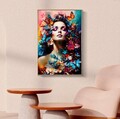 Tablou decorativ Marty -A, Mauro Ferretti, 62x92 cm, lemn de pin/canvas pictat si lacuit, multicolor