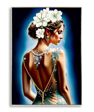 Tablou decorativ Isabel -H, Mauro Ferretti, 72x102 cm, lemn de pin/canvas pictat si lacuit, multicolor