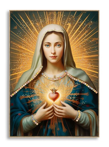 Tablou decorativ Madonna -B, Mauro Ferretti, 72x102 cm, lemn de pin/canvas pictat si lacuit, multicolor