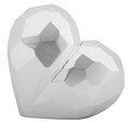 Vaza decorativa Heart, Mauro Ferretti, 19x9x18 cm, polirasina, argintiu