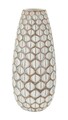 Vaza decorativa Tibet, Mauro Ferretti, 20x20x45.5 cm, polirasina, alb antic