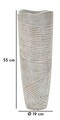 Vaza decorativa Wood Effect, Mauro Ferretti, 19x19x55 cm, polirasina, alb antic