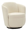 Fotoliu rotativ Torino Cream Swivel, Mauro Ferretti, 70x72x75 cm, fier/poliester, crem