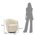 Fotoliu rotativ Torino Cream Swivel, Mauro Ferretti, 70x72x75 cm, fier/poliester, crem