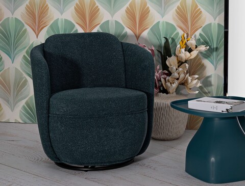 Fotoliu rotativ Torino Ottanio Swivel , Mauro Ferretti, 70x72x75 cm, fier/poliester, teal/turcoaz