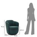 Fotoliu rotativ Torino Ottanio Swivel , Mauro Ferretti, 70x72x75 cm, fier/poliester, teal/turcoaz
