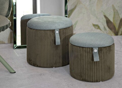 Set 2 taburete cu spatiu depozitare Bolzano, Mauro Ferretti, 38x38 cm/32x32 cm, MDF/poliester, verde