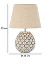 Lampa de masa Tibet, Mauro Ferretti,  1 x E27, 40W, 35x52 cm, polirasina/fier/textil, alb antic