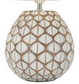 Lampa de masa Tibet, Mauro Ferretti,  1 x E27, 40W, 35x52 cm, polirasina/fier/textil, alb antic