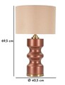 Lampa de masa Rosenthal -H, Mauro Ferretti,  1 x E27, 40W, 40.5x69.5 cm, sticla/fier/textil, maro/auriu