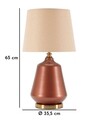 Lampa de masa Rosenthal -C, Mauro Ferretti,  1 x E27, 40W, 35.5x65 cm, sticla/fier/textil, maro/auriu