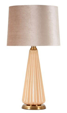 Lampa de masa Perly -H, Mauro Ferretti,  1 x E27, 40W, 36.5x68.5 cm, sticla/fier/textil, perla/auriu