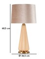 Lampa de masa Perly -H, Mauro Ferretti,  1 x E27, 40W, 36.5x68.5 cm, sticla/fier/textil, perla/auriu