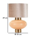 Lampa de masa Perly -W, Mauro Ferretti,  1 x E27, 40W, 33x49 cm, sticla/fier/textil, perla/auriu