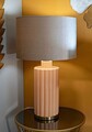 Lampa de masa Perly -D, Mauro Ferretti,  1 x E27, 40W, 40.5x69.5 cm, sticla/fier/textil, perla/auriu