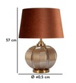 Lampa de masa Prague -H, Mauro Ferretti,  1 x E27, 40W, 40.5x57 cm, sticla/fier/textil, maro/auriu