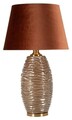 Lampa de masa Prague -W, Mauro Ferretti,  1 x E27, 40W, 45.5x79 cm, sticla/fier/textil, maro/auriu