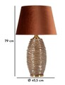 Lampa de masa Prague -W, Mauro Ferretti,  1 x E27, 40W, 45.5x79 cm, sticla/fier/textil, maro/auriu
