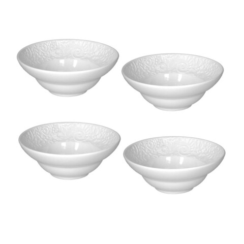 Set 4 boluri Etoile, Andrea Fontebasso, 14 cm, New Bone China, alb