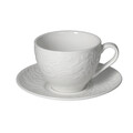 Set 4 cesti de ceai cu farfurie Etoile, Andrea Fontebasso, 200 ml, New Bone China, alb