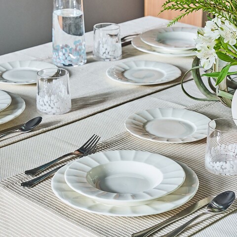 Serviciu de masa 18 piese Queen Bianco, Andrea Fontebasso, New Bone China, alb