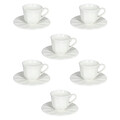 Set 6 cesti de cafea cu farfurie Queen, Andrea Fontebasso, 85 ml, New Bone China, alb