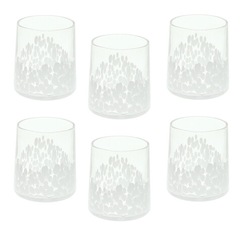 Set 6 pahare Venezia, Andrea Fontebasso, 300 ml, sticla, alb/transparent