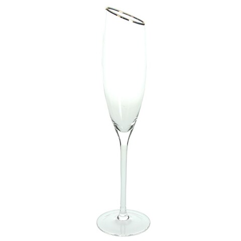 Set 6 pahare pentru sampanie Margot, Andrea Fontebasso, 190 ml, sticla, auriu/transparent