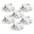 Set 6 cesti de cafea cu farfurie Iris Florenne, Tognana, 80 ml, New Bone China, multicolor