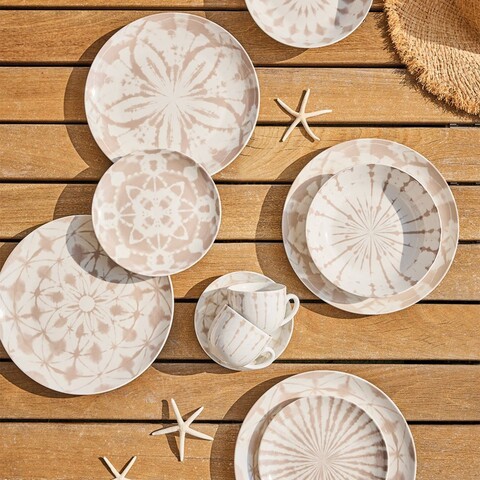 Serviciu de masa 18 piese Madison Mallorca, Tognana, portelan, alb/bej