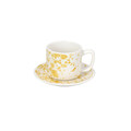 Set 6 cesti de cafea cu farfurie Ivy Apulia, Tognana, 100 ml, New Bone China, multicolor