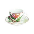 Set 6 cesti de cafea cu farfurie Madison Tropicalia, Tognana, 90 ml, portelan, multicolor