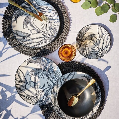 Serviciu de masa 18 piese Madison Malindi, Tognana, portelan, alb/negru