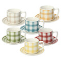 Set 6 cesti de cafea cu farfurie Ivy Caledonia, Tognana, 100 ml, New Bone China, multicolor