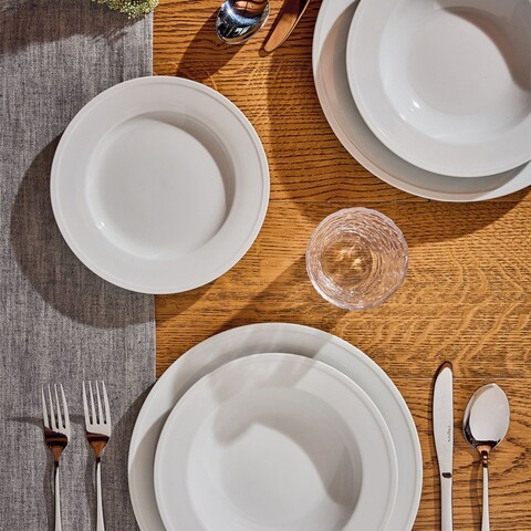 Serviciu de masa 18 piese Milano Bianco, Tognana, portelan, alb