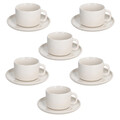 Set 6 cesti de cafea cu farfurie Edge, Tognana, 90 ml, New Bone China, bej